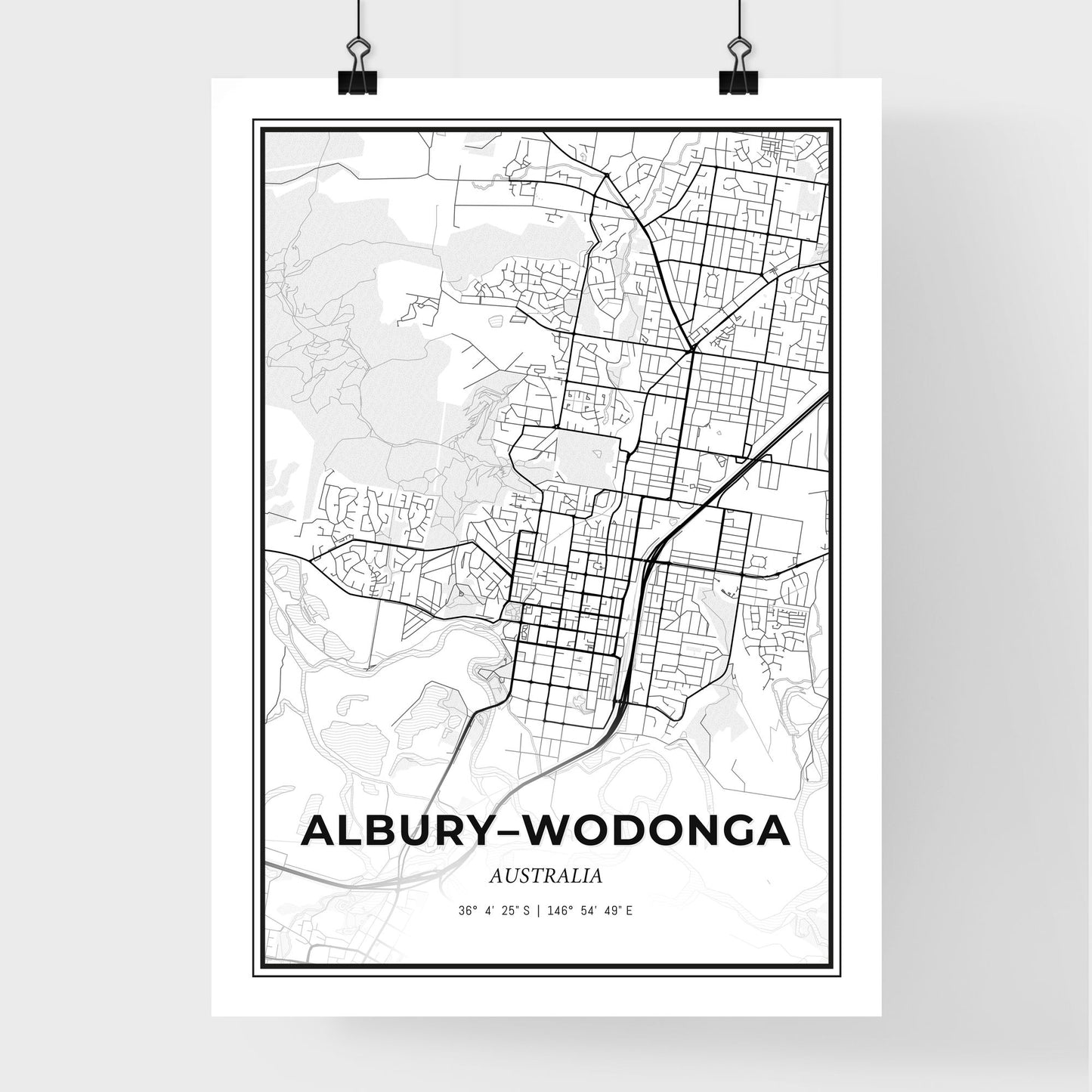 Albury–Wodonga Australia - Premium City Map Poster