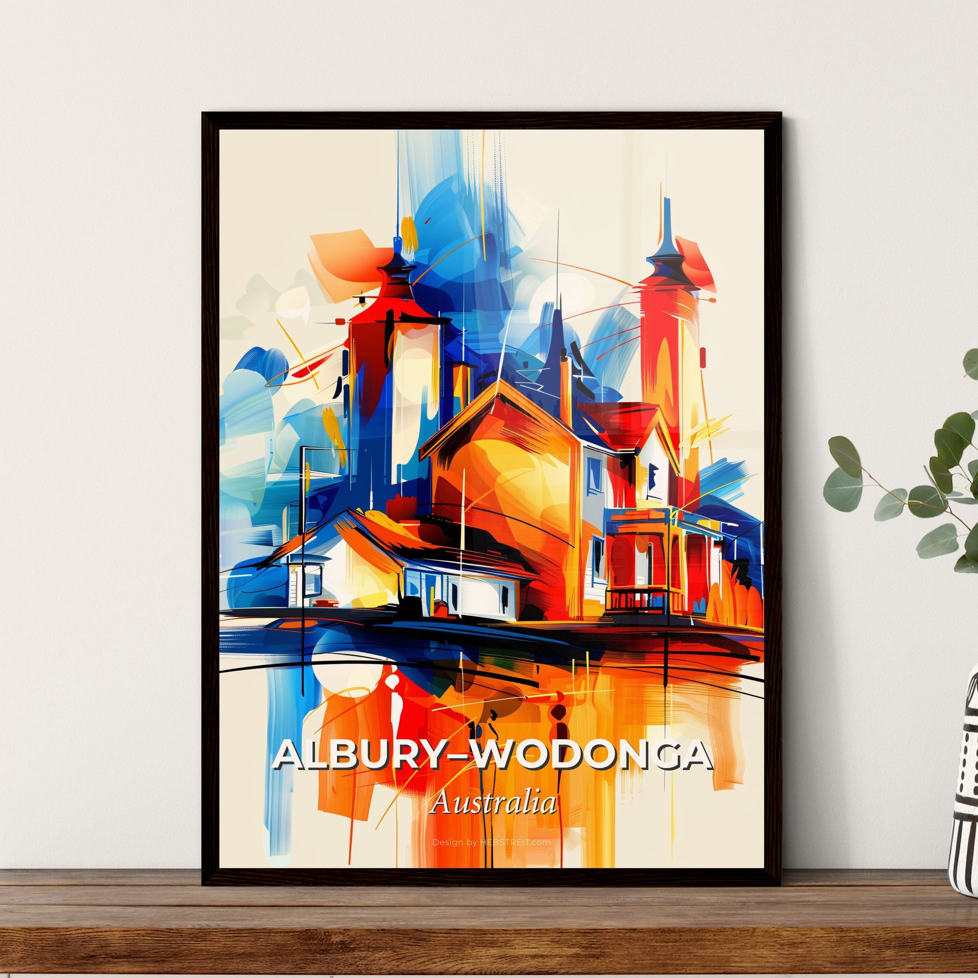 Vibrant Albury–Wodonga, Australia - A Painting Of A House