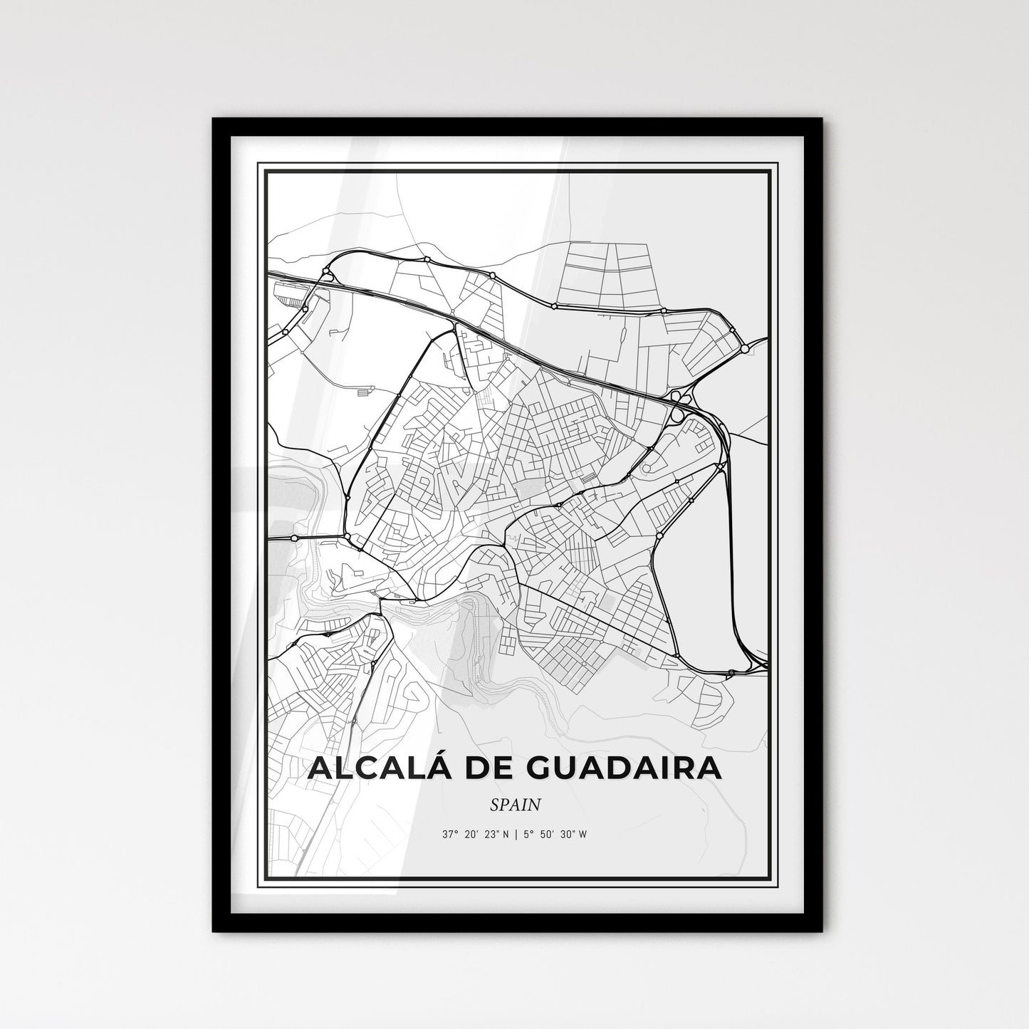 Alcalá de Guadaira Spain - Scandinavian Style City Map for Modern Home Decor