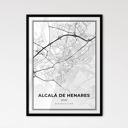 Alcalá de Henares Spain - Scandinavian Style City Map for Modern Home Decor