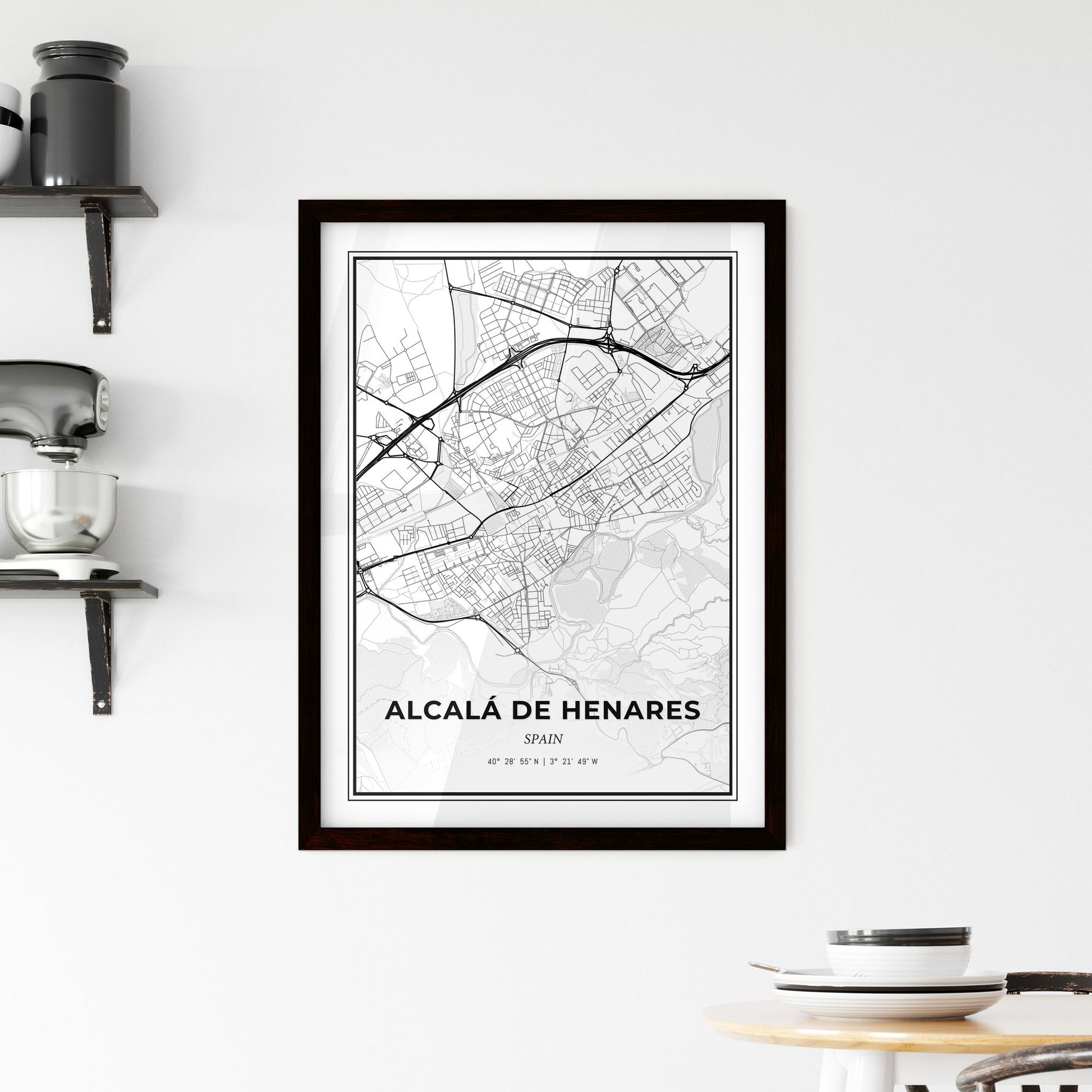 Alcalá de Henares Spain - Minimal City Map