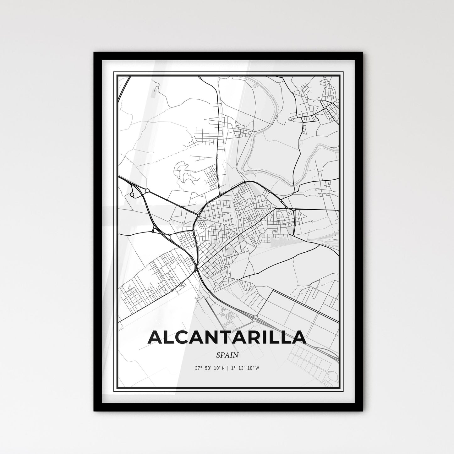 Alcantarilla Spain - Scandinavian Style City Map for Modern Home Decor