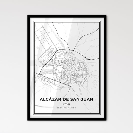 Alcázar de San Juan Spain - Scandinavian Style City Map for Modern Home Decor