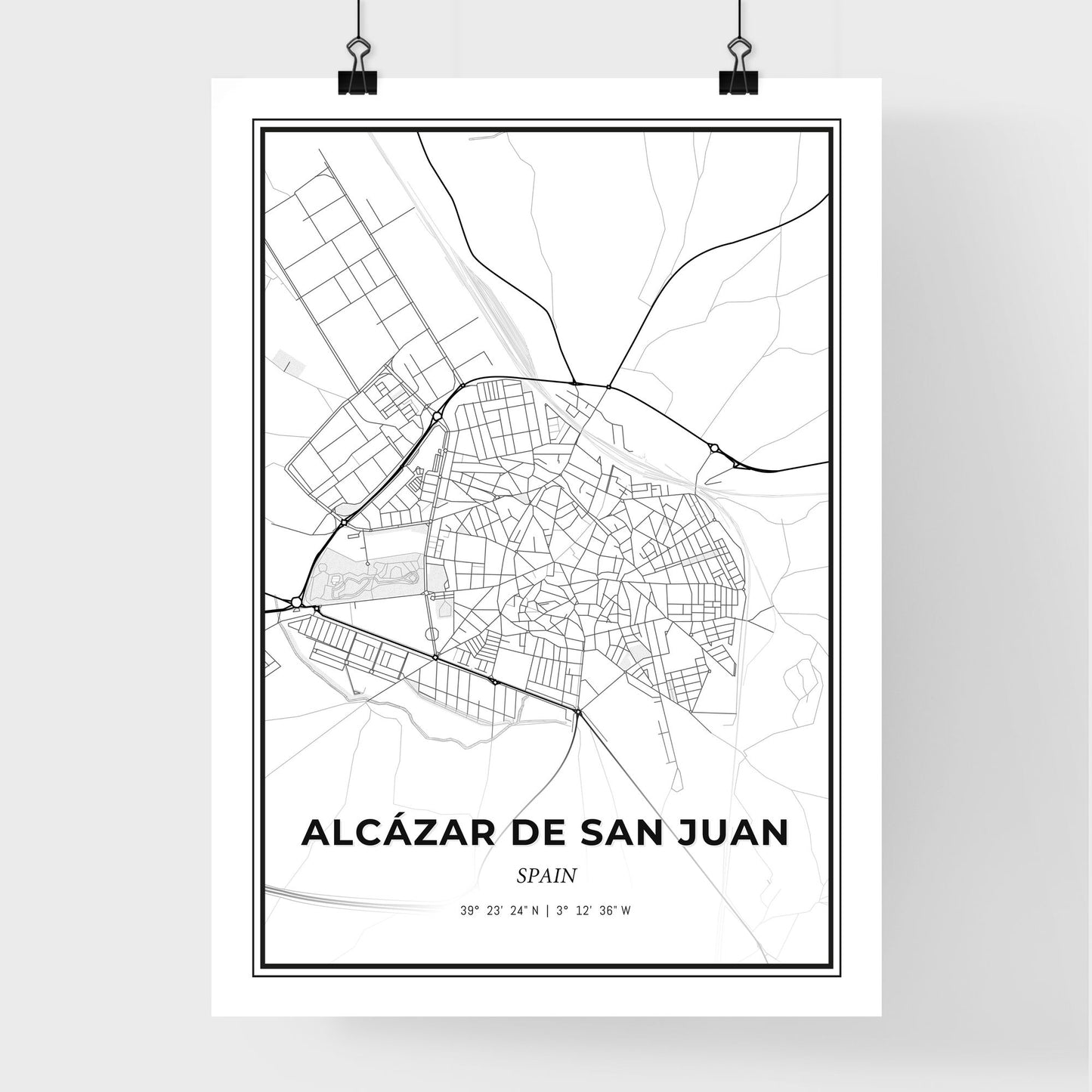 Alcázar de San Juan Spain - Premium City Map Poster