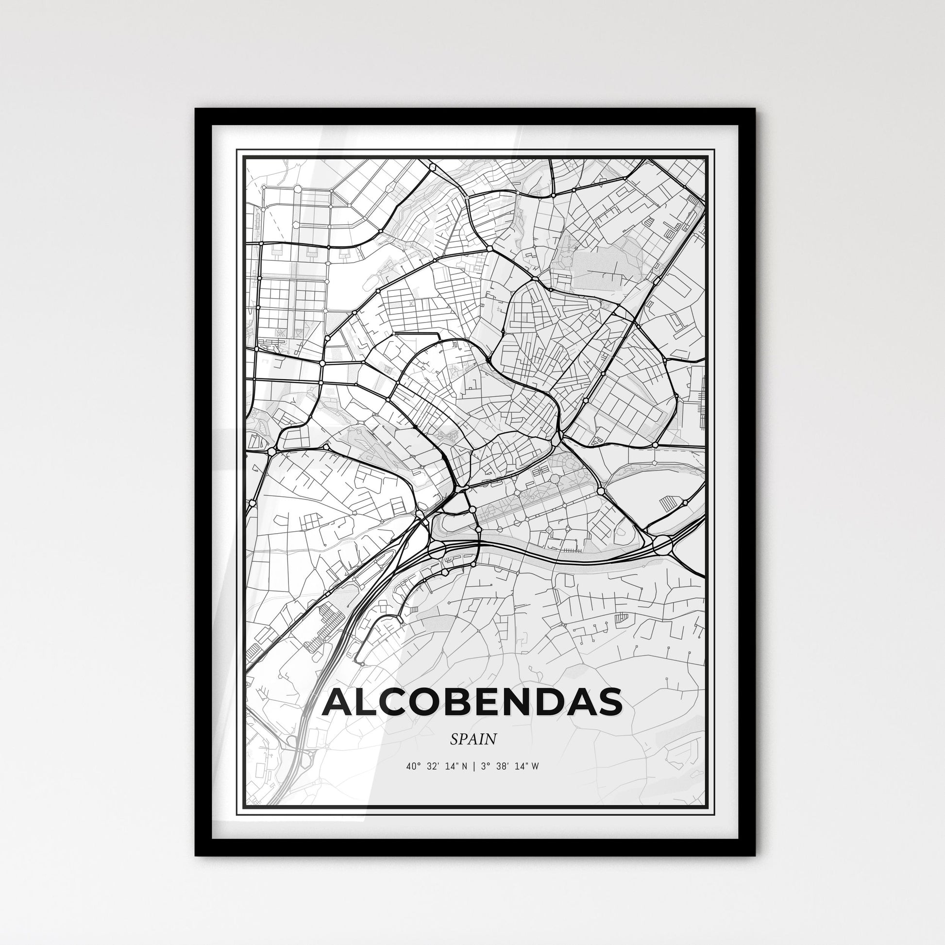 Alcobendas Spain - Scandinavian Style City Map for Modern Home Decor