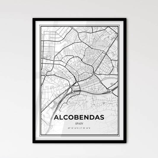 Alcobendas Spain - Scandinavian Style City Map for Modern Home Decor