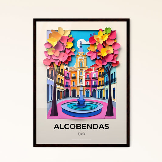 Vivid Alcobendas, Spain - a colorful city with a fountain and trees