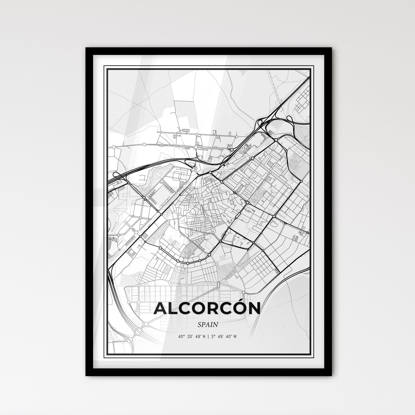 Alcorcón Spain - Scandinavian Style City Map for Modern Home Decor