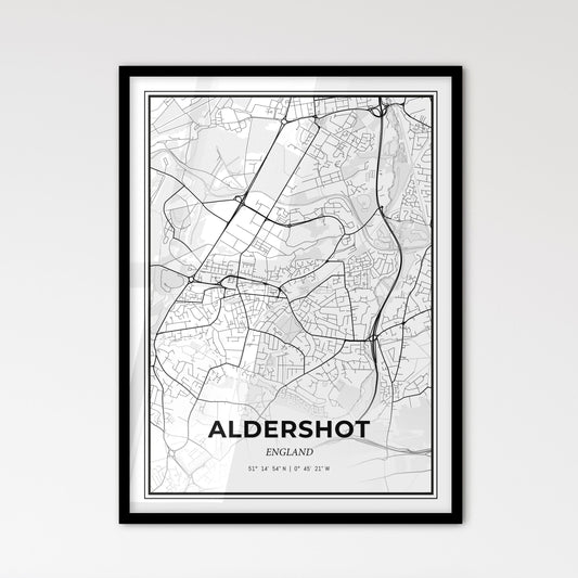 Aldershot England - Scandinavian Style City Map for Modern Home Decor