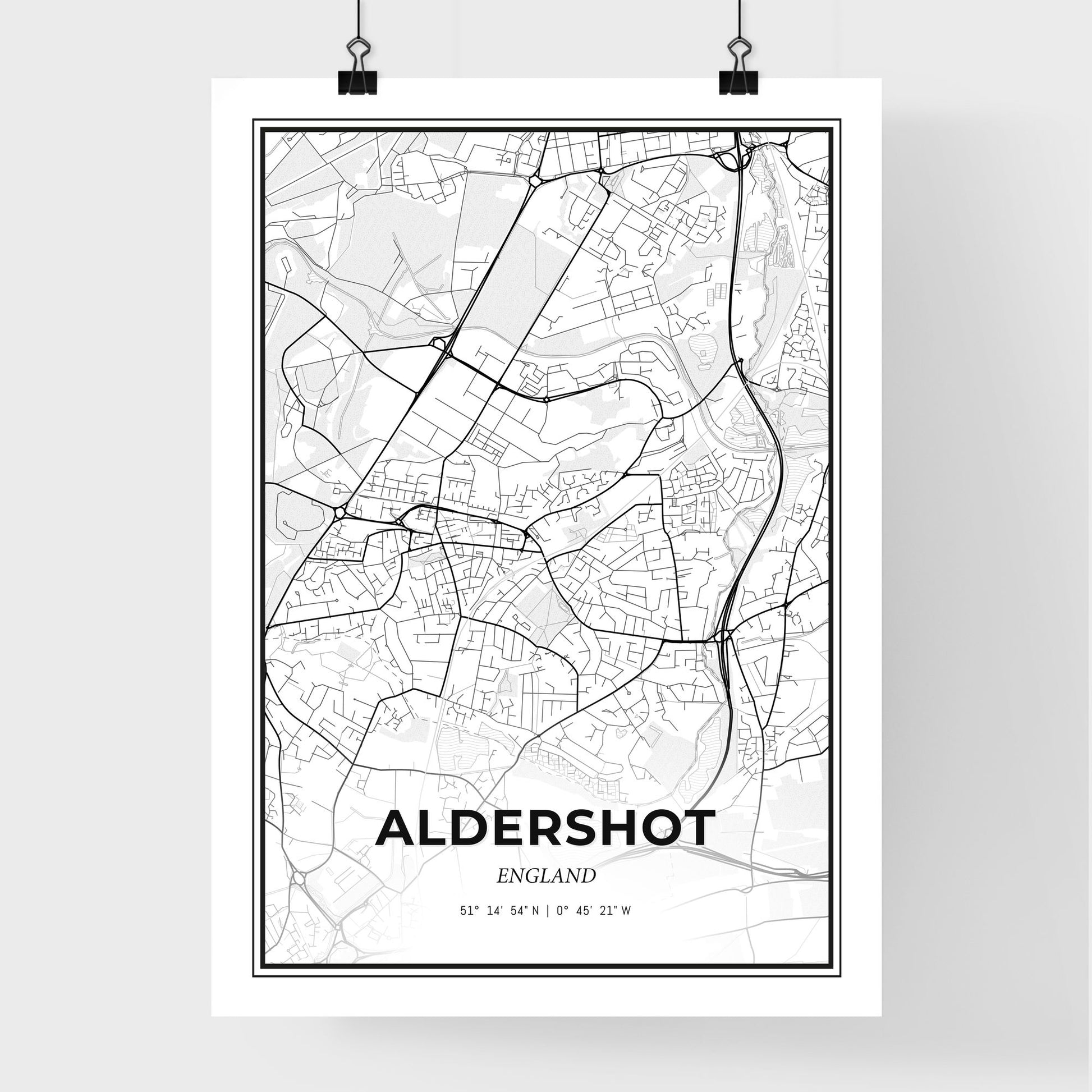 Aldershot England - Premium City Map Poster