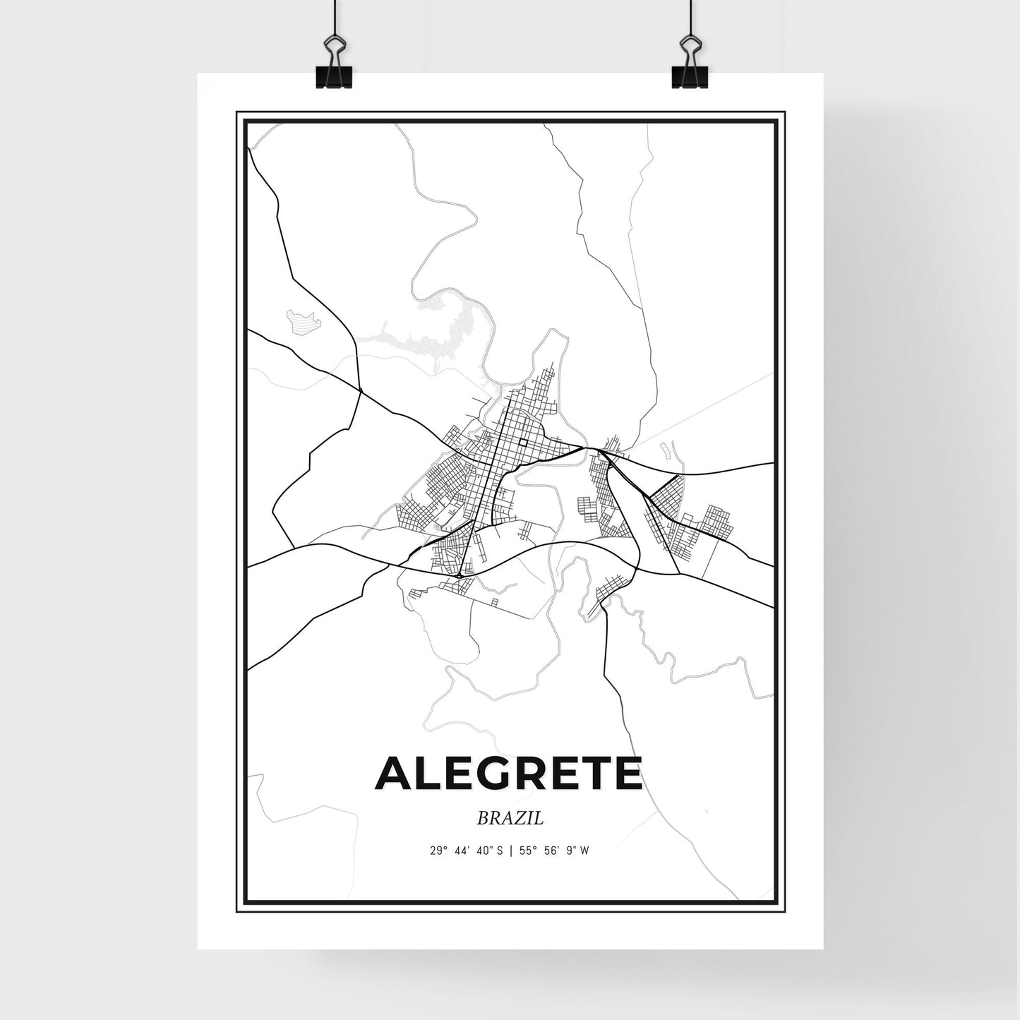 Alegrete Brazil - Premium City Map Poster