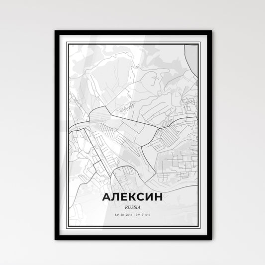 Aleksin Russia - Scandinavian Style City Map for Modern Home Decor