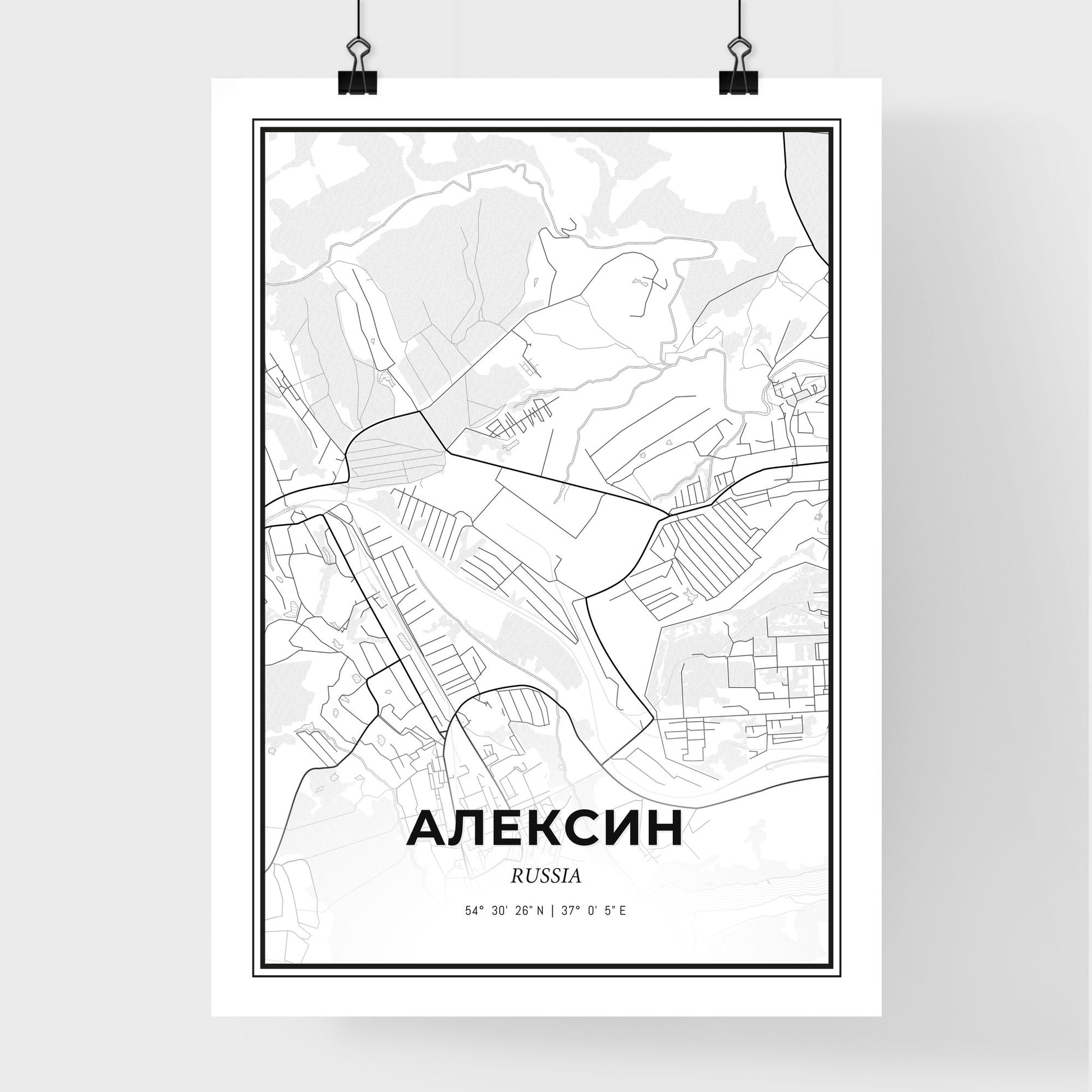 Aleksin Russia - Premium City Map Poster