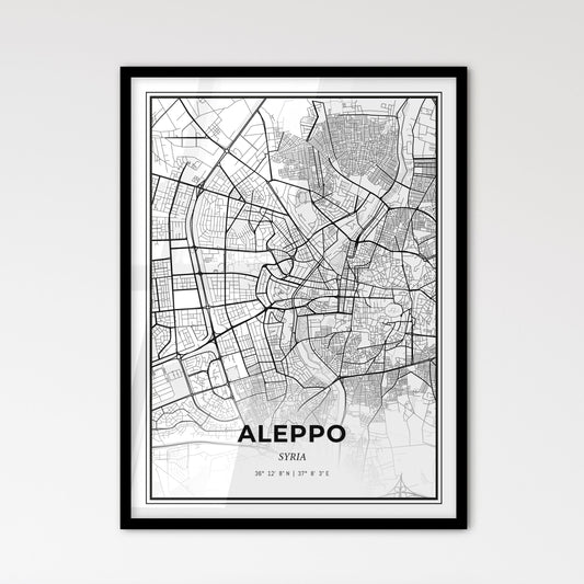 Aleppo Syria - Scandinavian Style City Map for Modern Home Decor