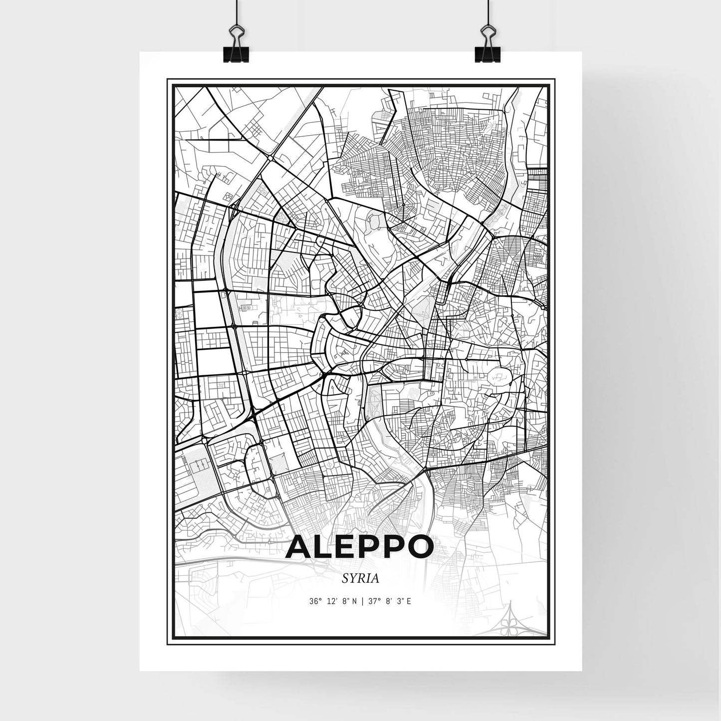 Aleppo Syria - Premium City Map Poster