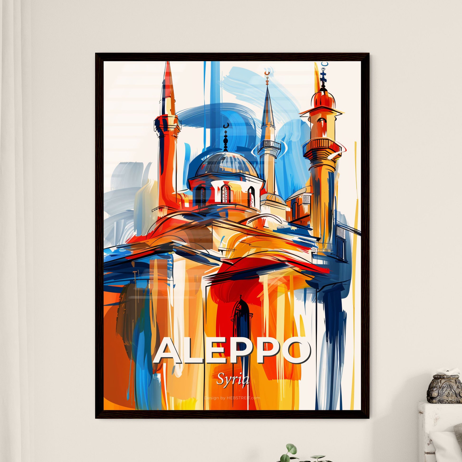 Vibrant Aleppo, Syria - A Painting Of A Building With Towers