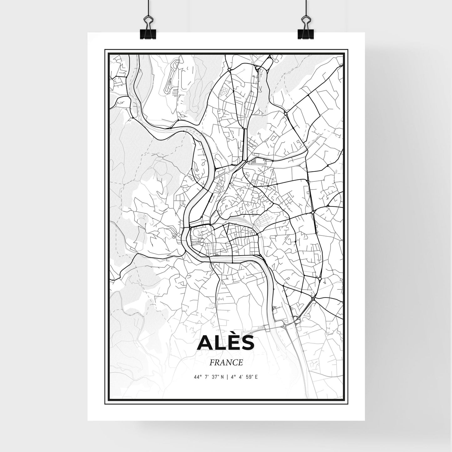 Alès France - Premium City Map Poster