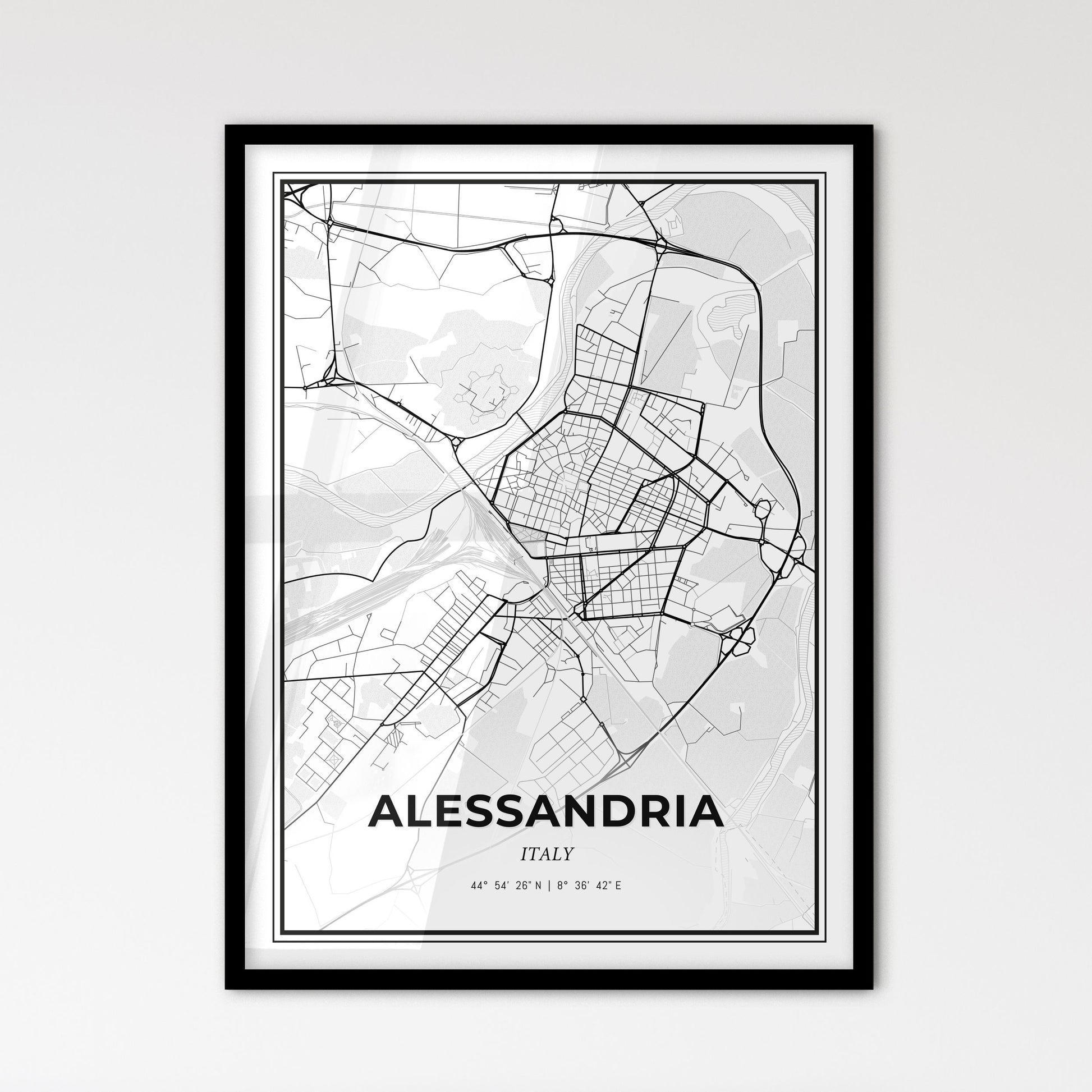 Alessandria Italy - Scandinavian Style City Map for Modern Home Decor