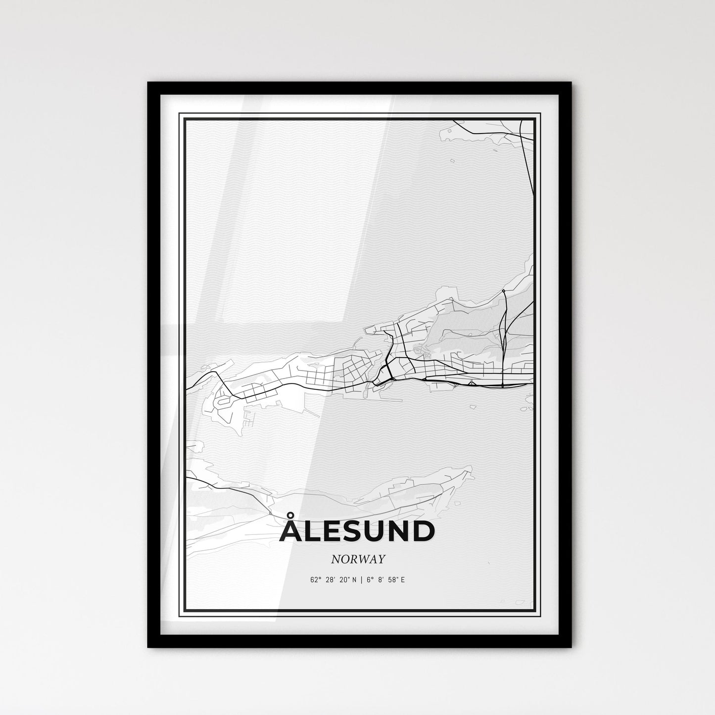 Ålesund Norway - Scandinavian Style City Map for Modern Home Decor