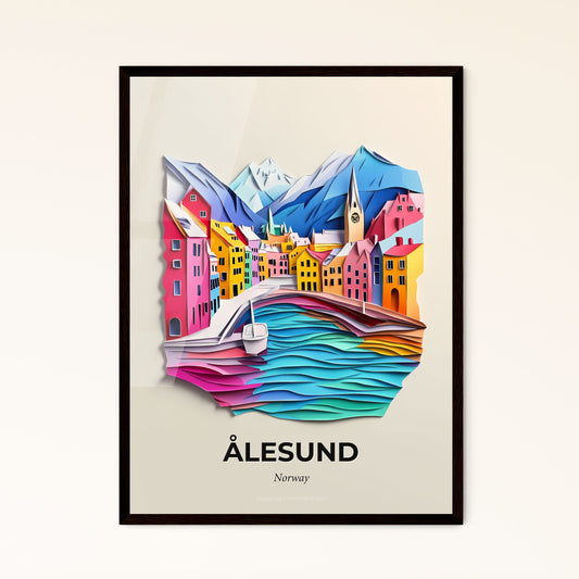 Vivid Ålesund, Norway - a paper cut of a city with a boat