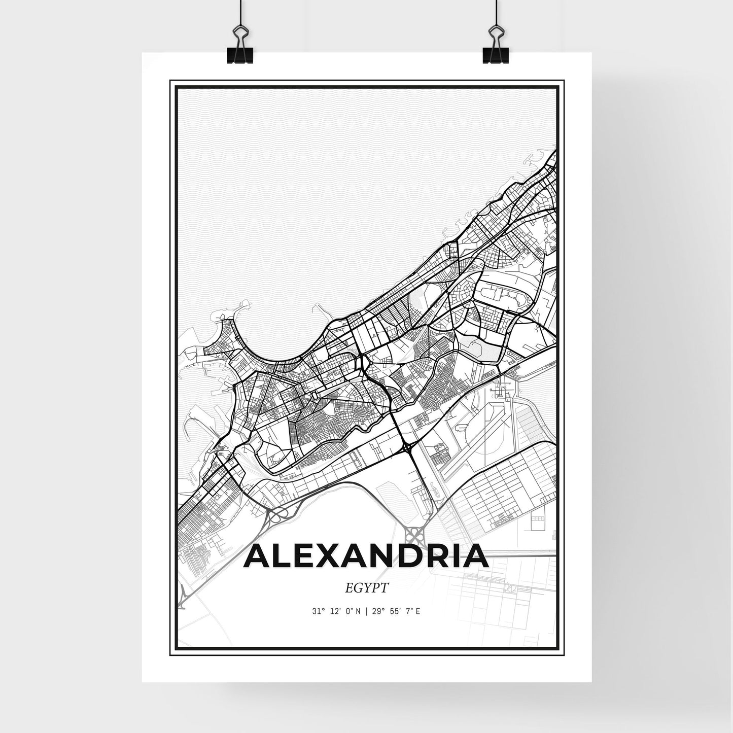 Alexandria Egypt - Premium City Map Poster