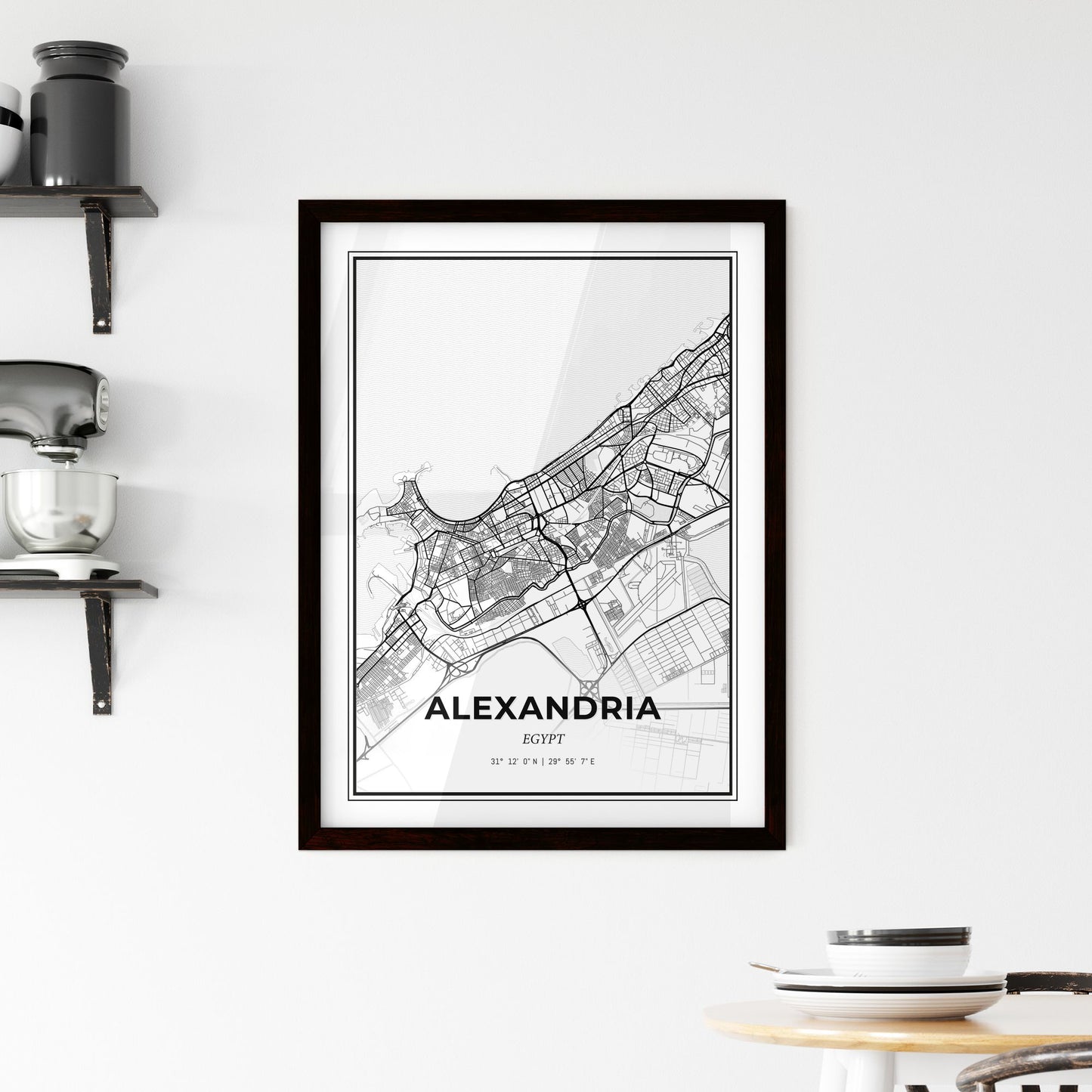 Alexandria Egypt - Minimal City Map