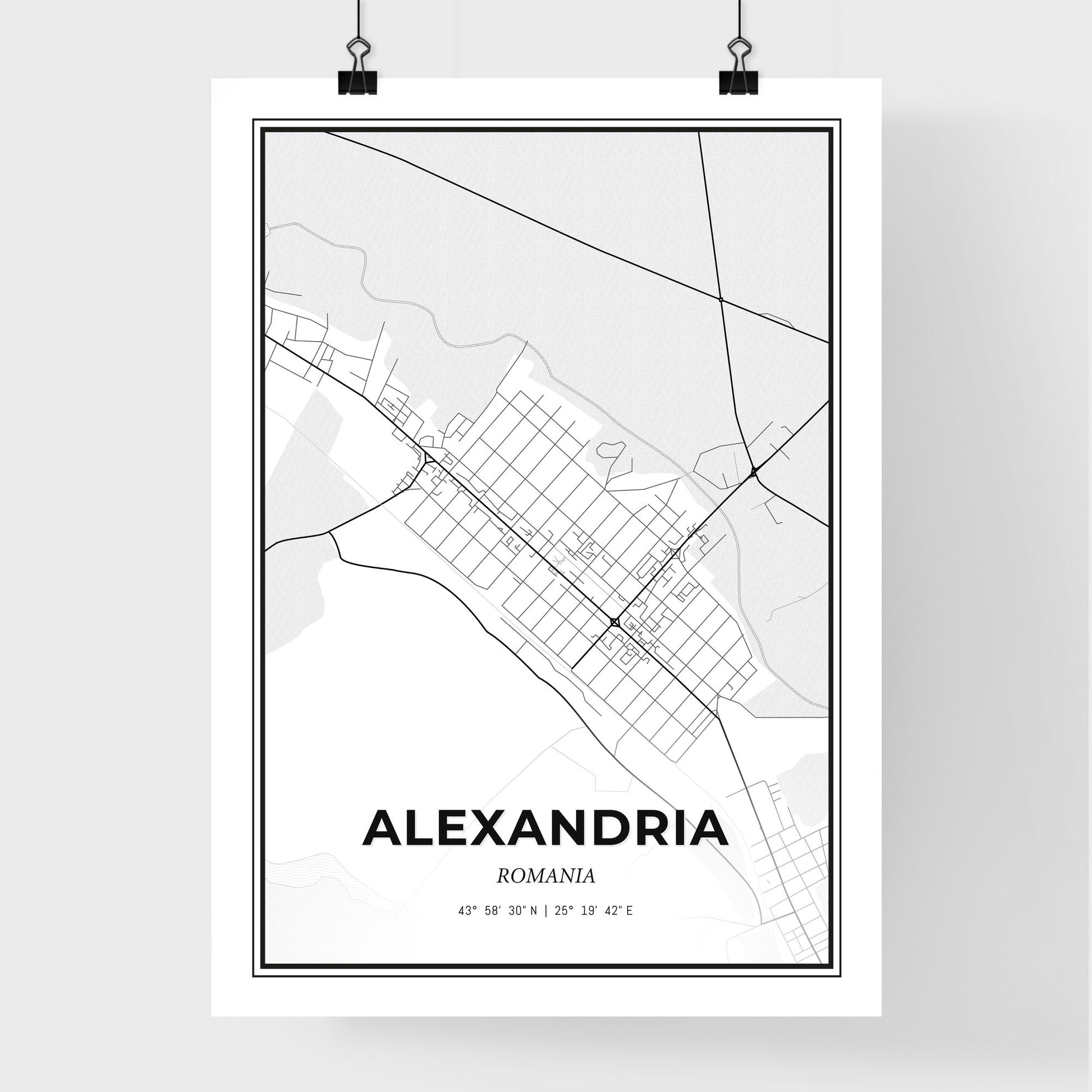 Alexandria Romania - Premium City Map Poster