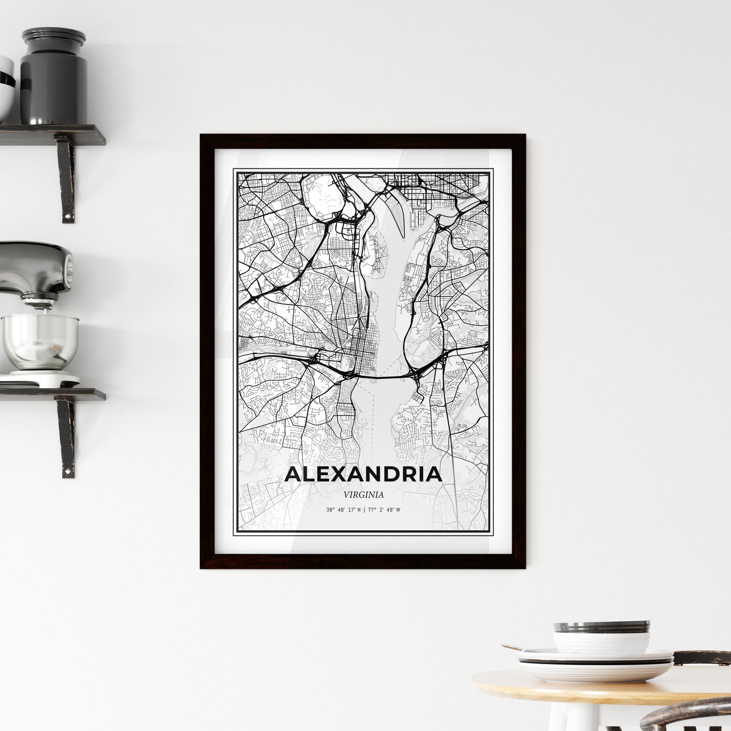 Alexandria Virginia - Minimal City Map