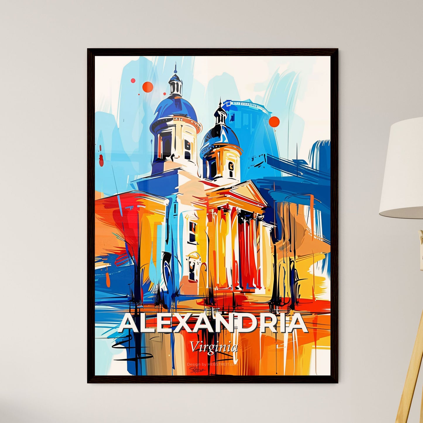 Vibrant Alexandria, Virginia - A Painting Of A Building With Blue Domes