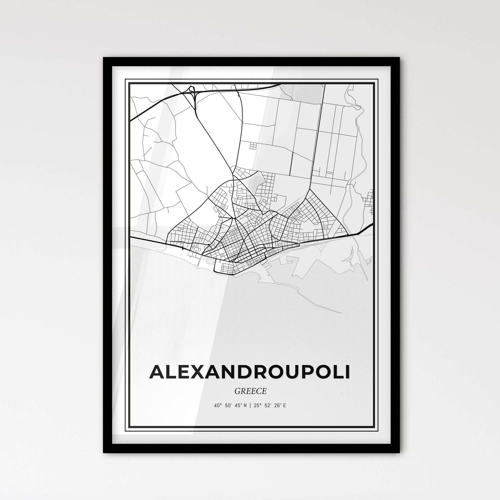 Alexandroupoli Greece - Scandinavian Style City Map for Modern Home Decor