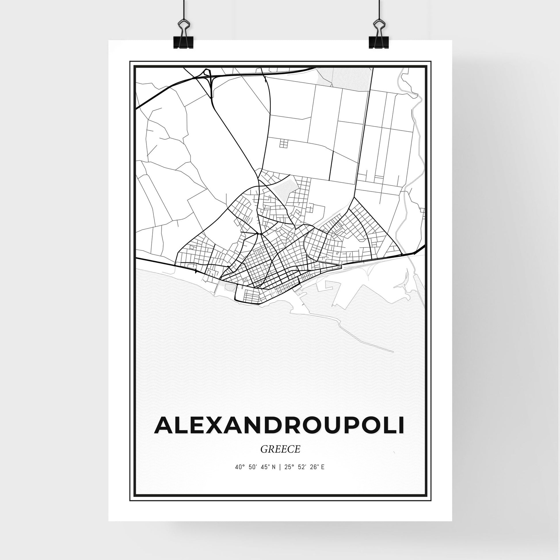 Alexandroupoli Greece - Premium City Map Poster