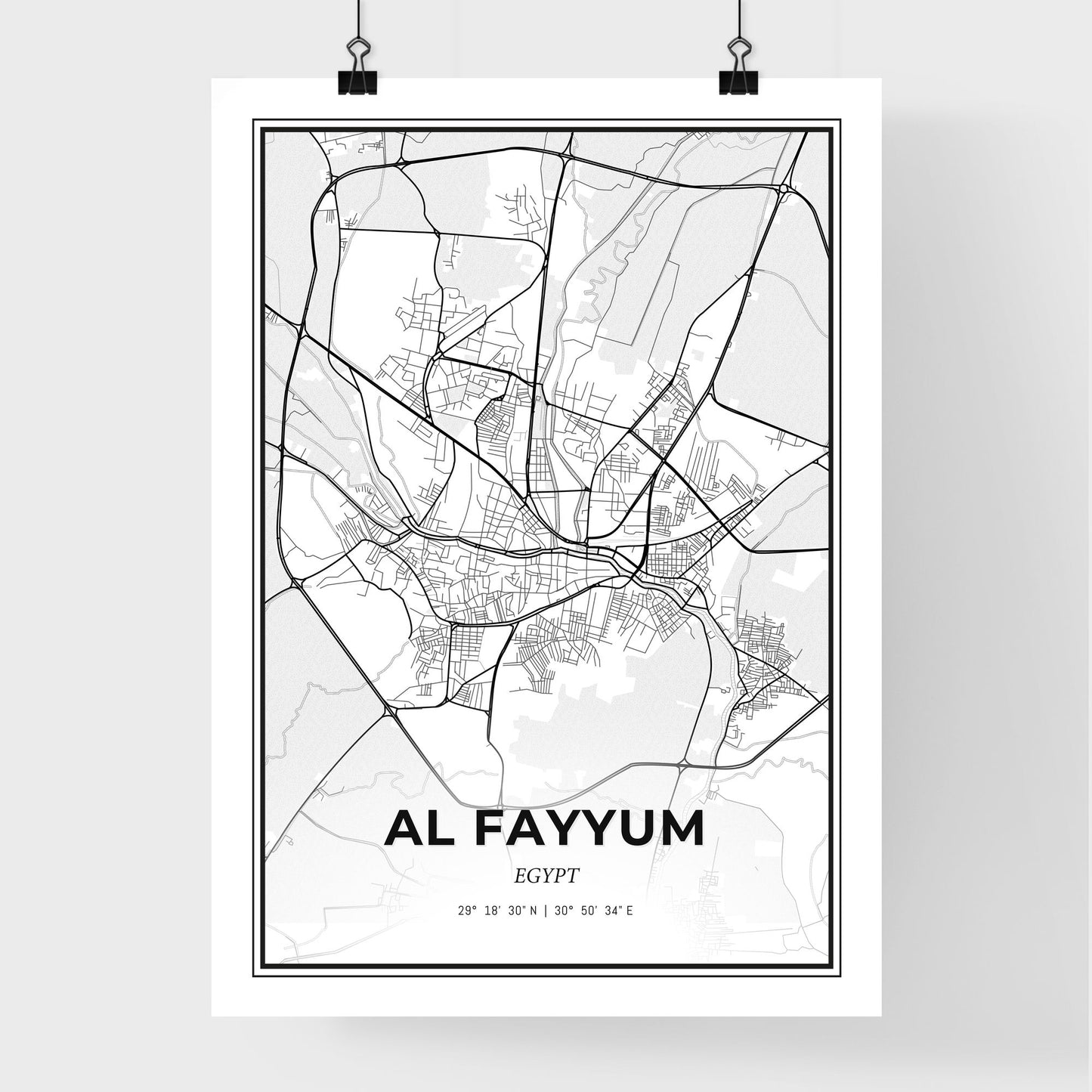 Al Fayyum Egypt - Premium City Map Poster