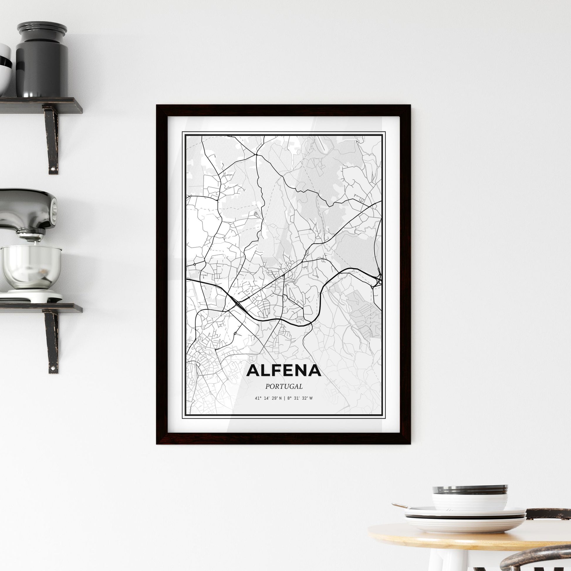 Alfena Portugal - Minimal City Map