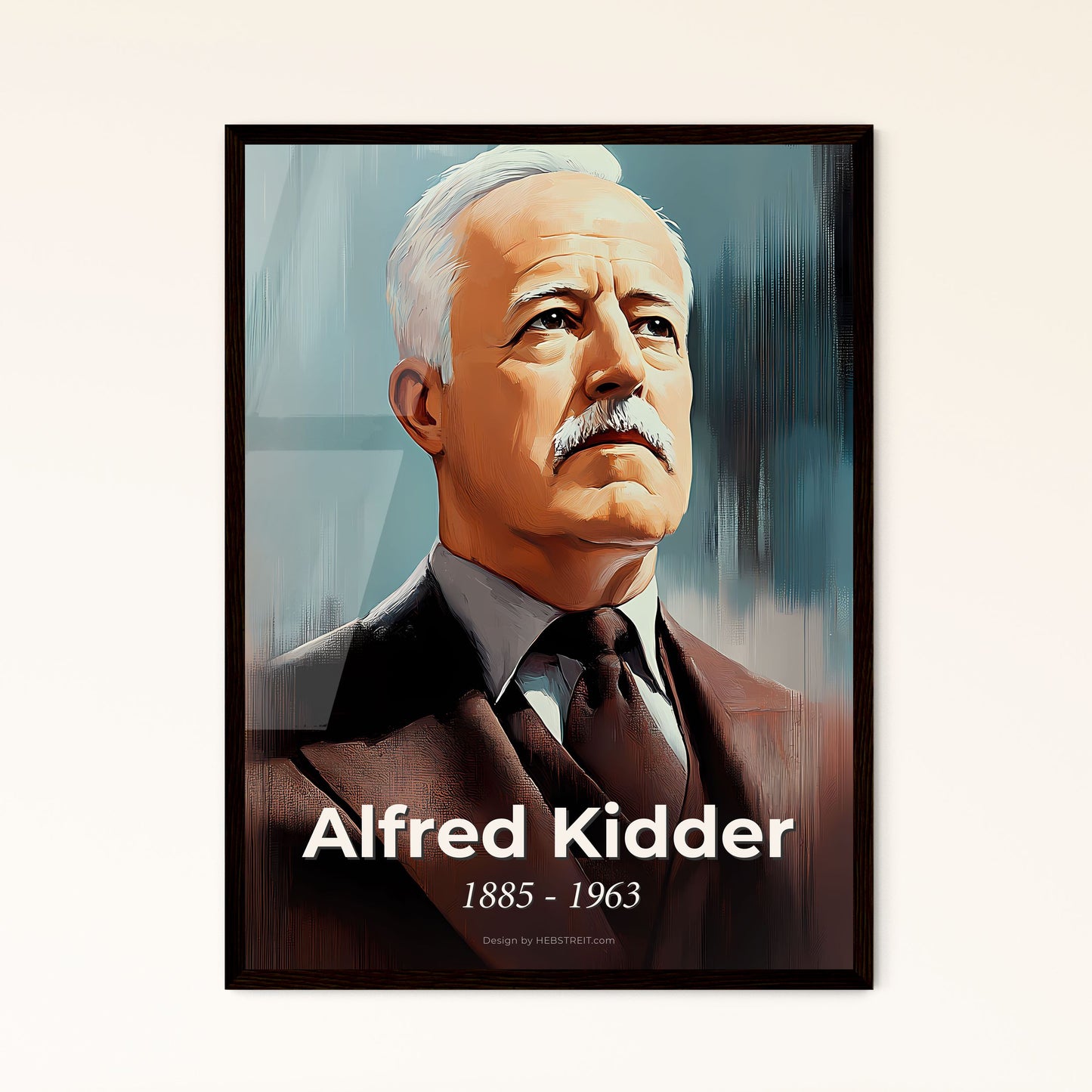 Portrait of Alfred Kidder, 1885 - 1963. Impressionistic painting of a man with a mustache.