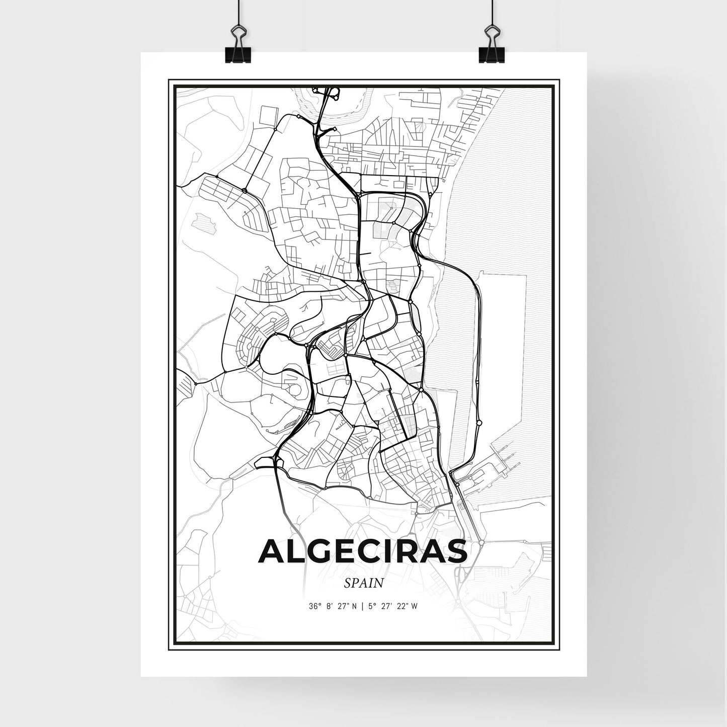 Algeciras Spain - Premium City Map Poster