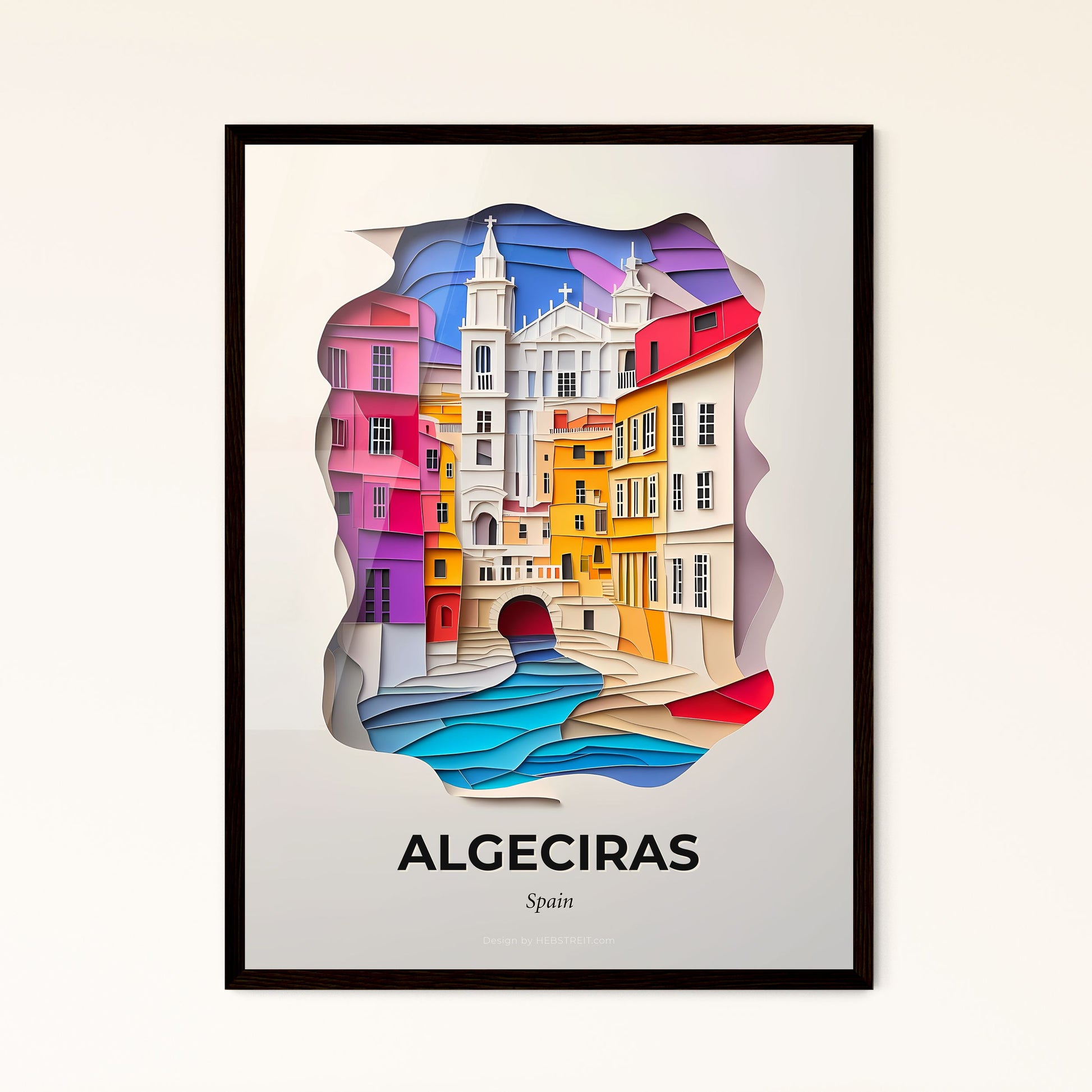 Vivid Algeciras, Spain - a city with a river and buildings