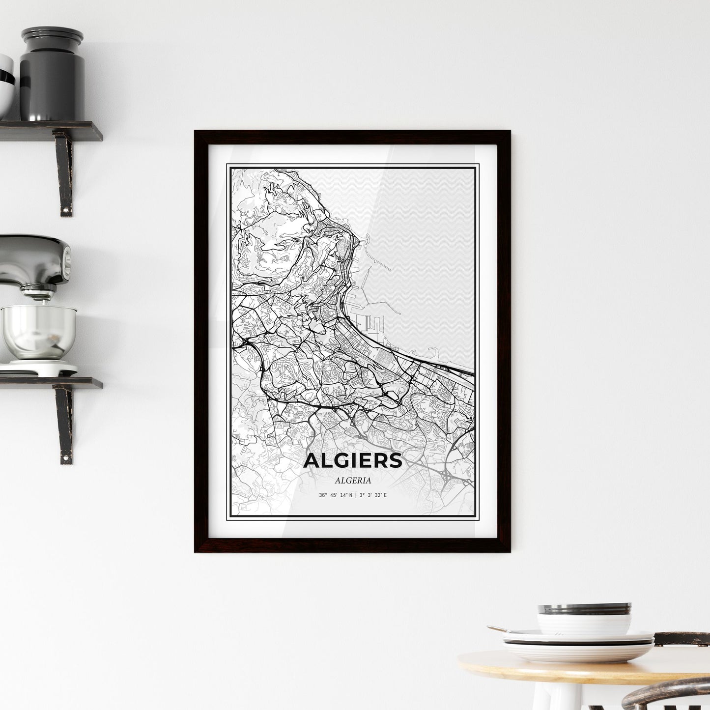 Algiers Algeria - Minimal City Map