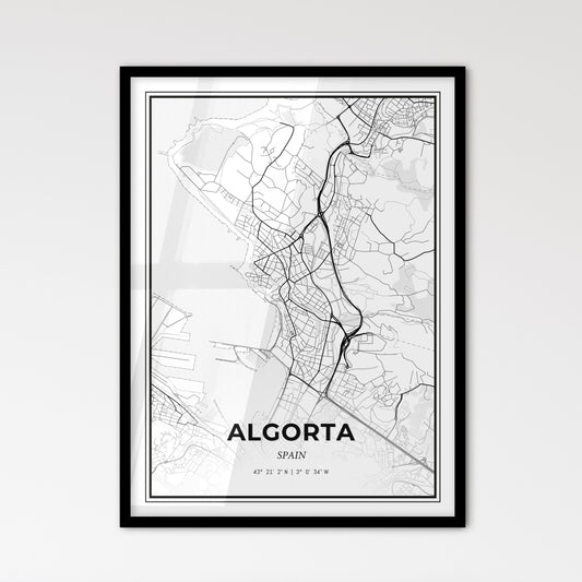 Algorta Spain - Scandinavian Style City Map for Modern Home Decor