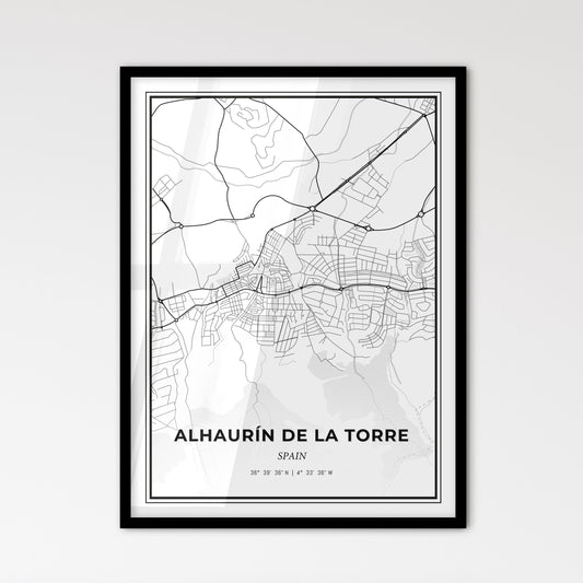 Alhaurín de la Torre Spain - Scandinavian Style City Map for Modern Home Decor