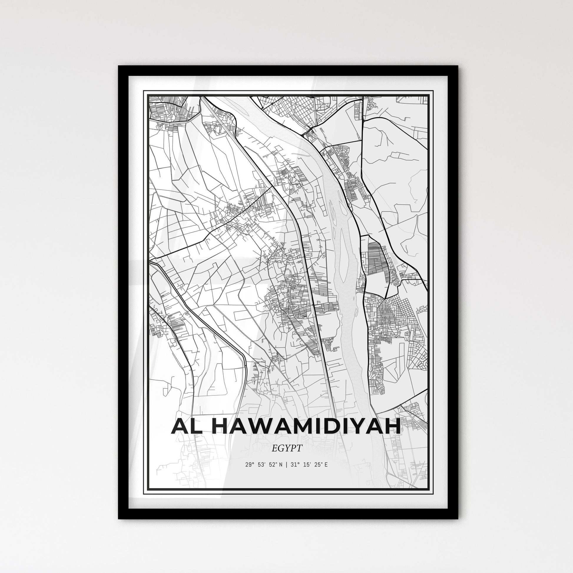 Al Hawamidiyah Egypt - Scandinavian Style City Map for Modern Home Decor