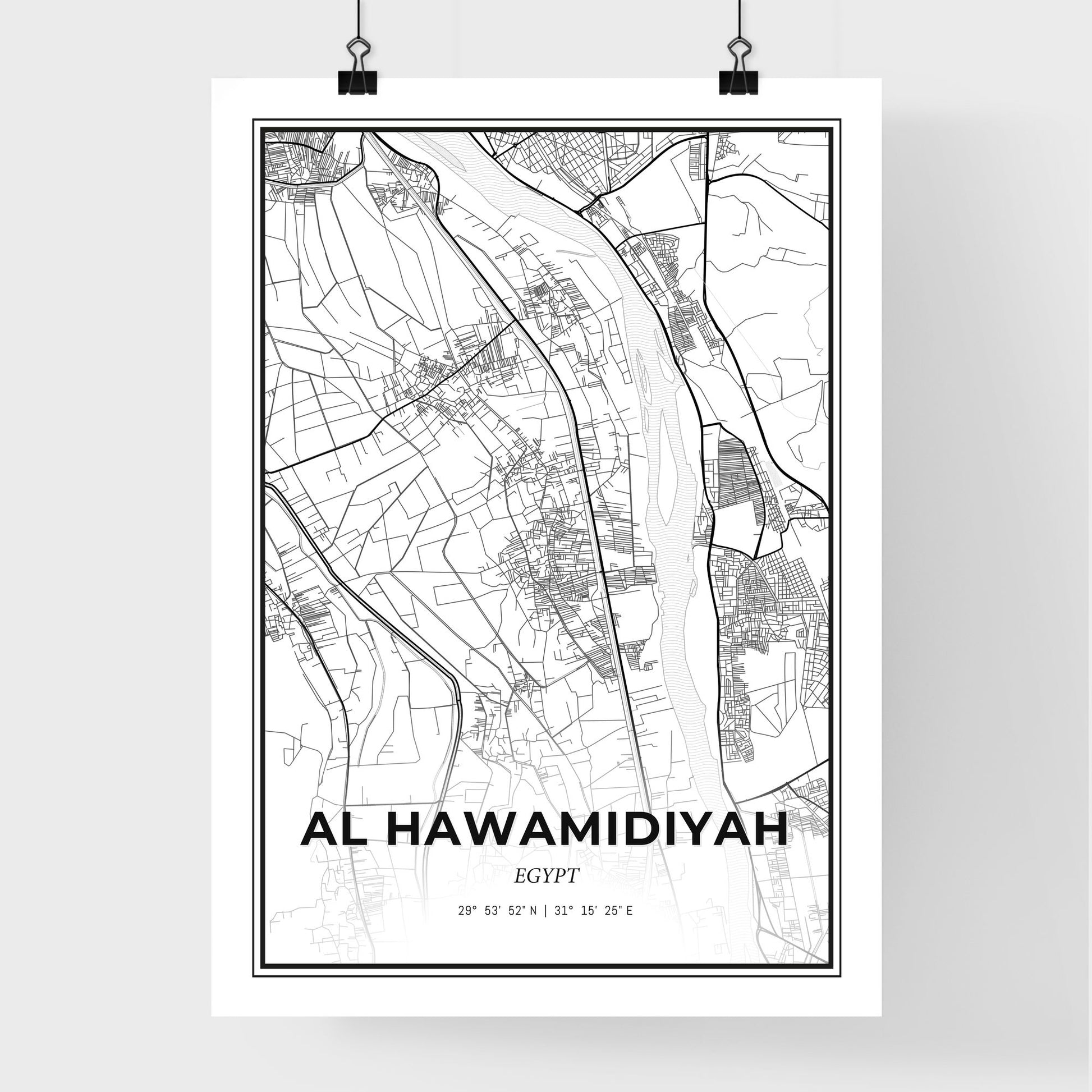 Al Hawamidiyah Egypt - Premium City Map Poster