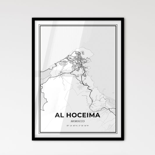 Al Hoceima Morocco - Scandinavian Style City Map for Modern Home Decor