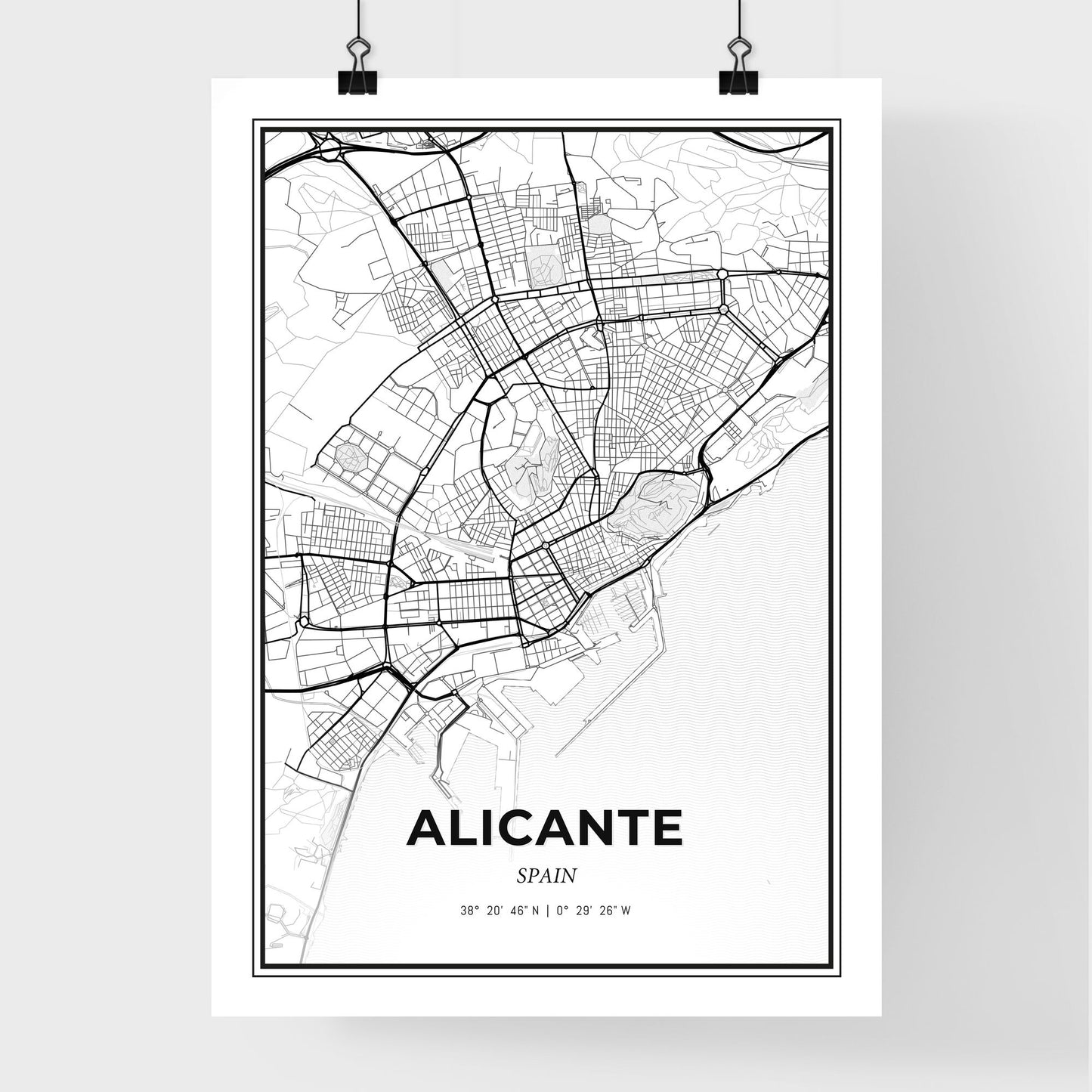 Alicante Spain - Premium City Map Poster