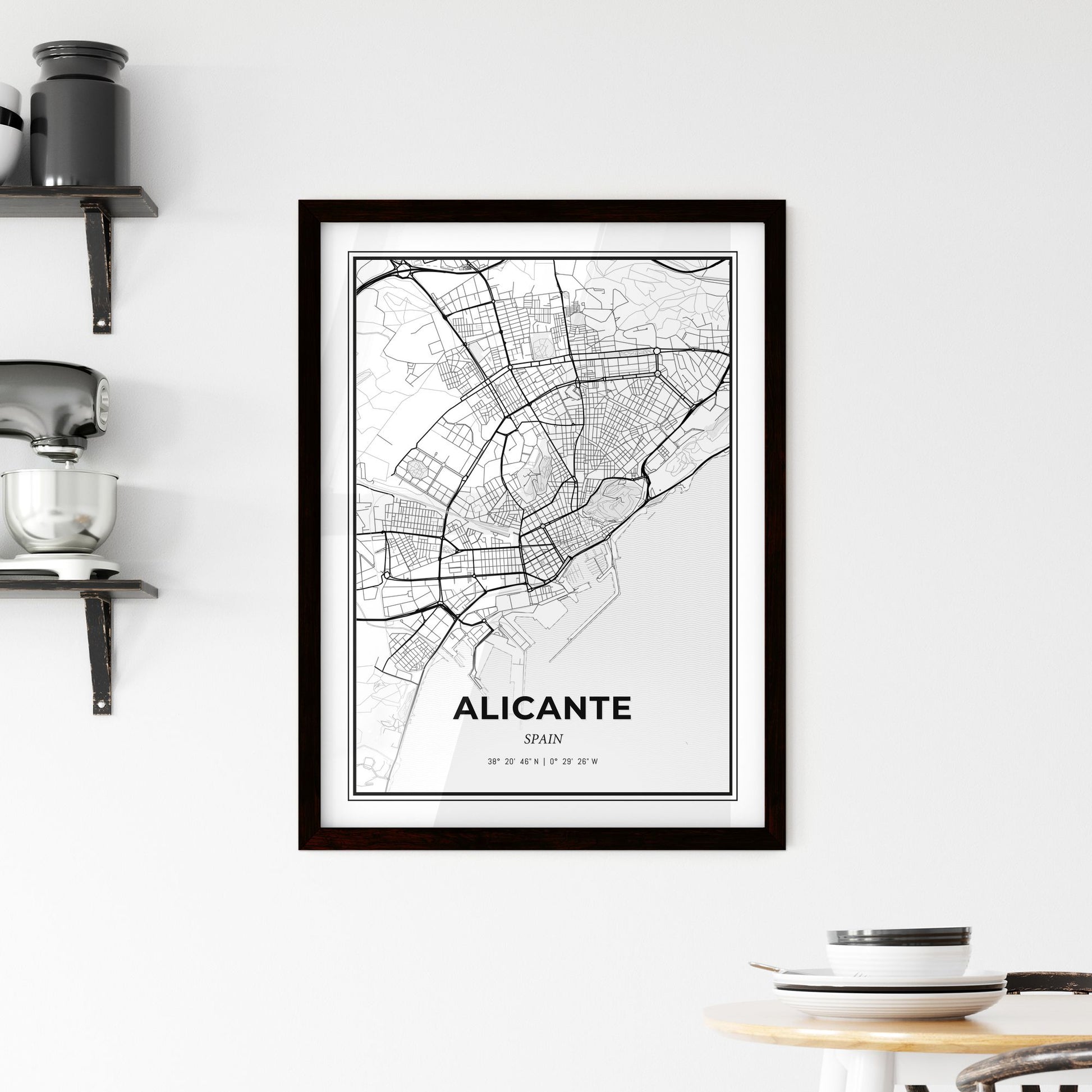 Alicante Spain - Minimal City Map