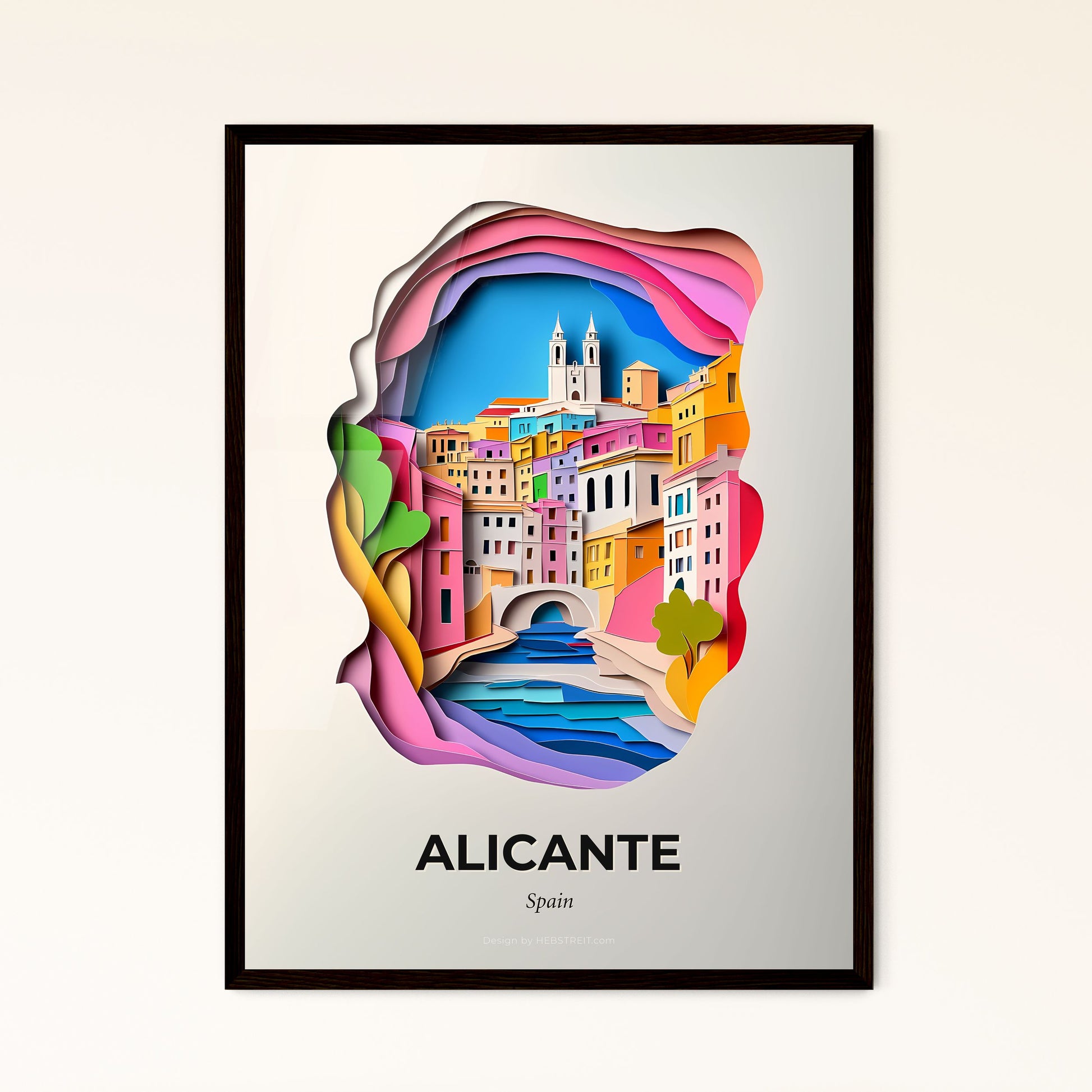 Vivid Alicante, Spain - a paper cut of a city with a bridge