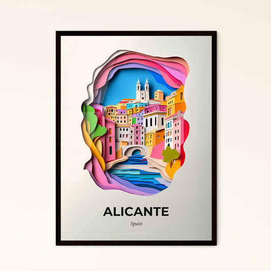 Vivid Alicante, Spain - a paper cut of a city with a bridge