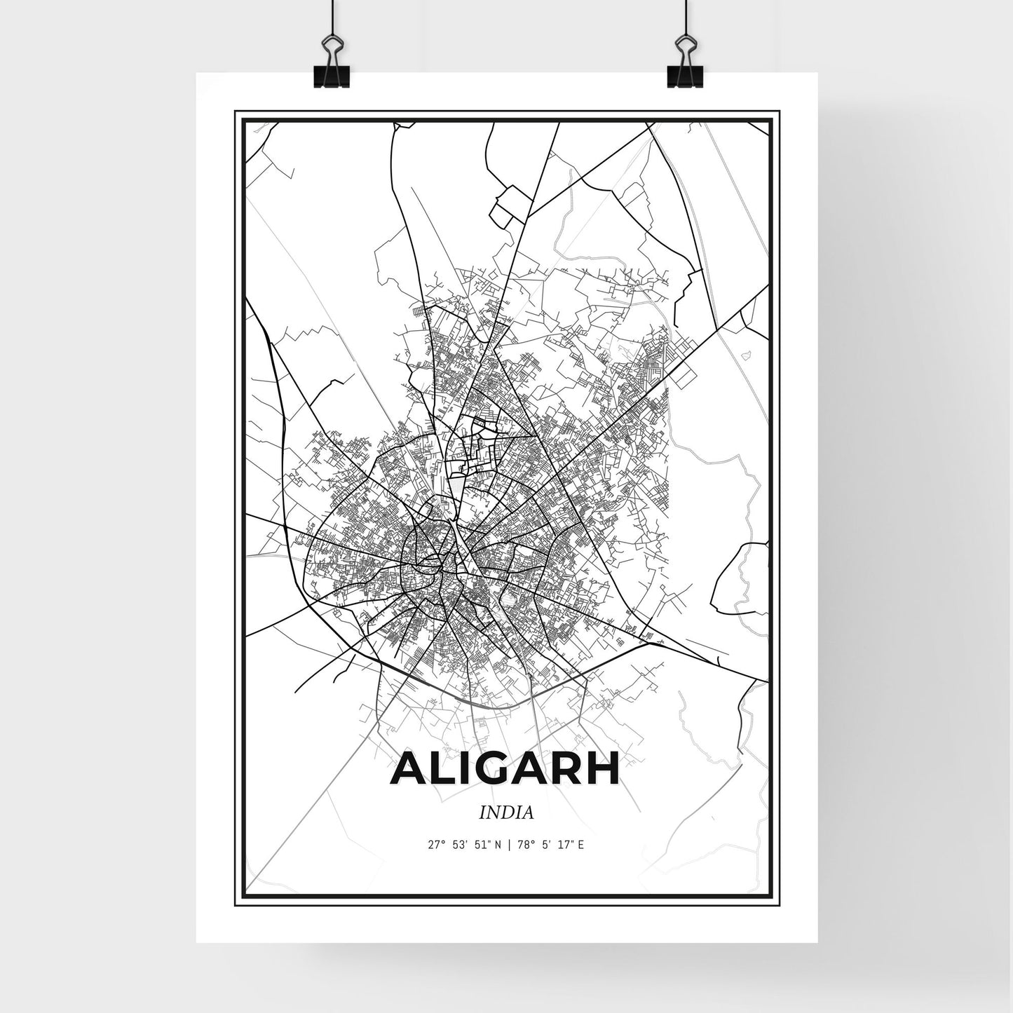 Aligarh India - Premium City Map Poster