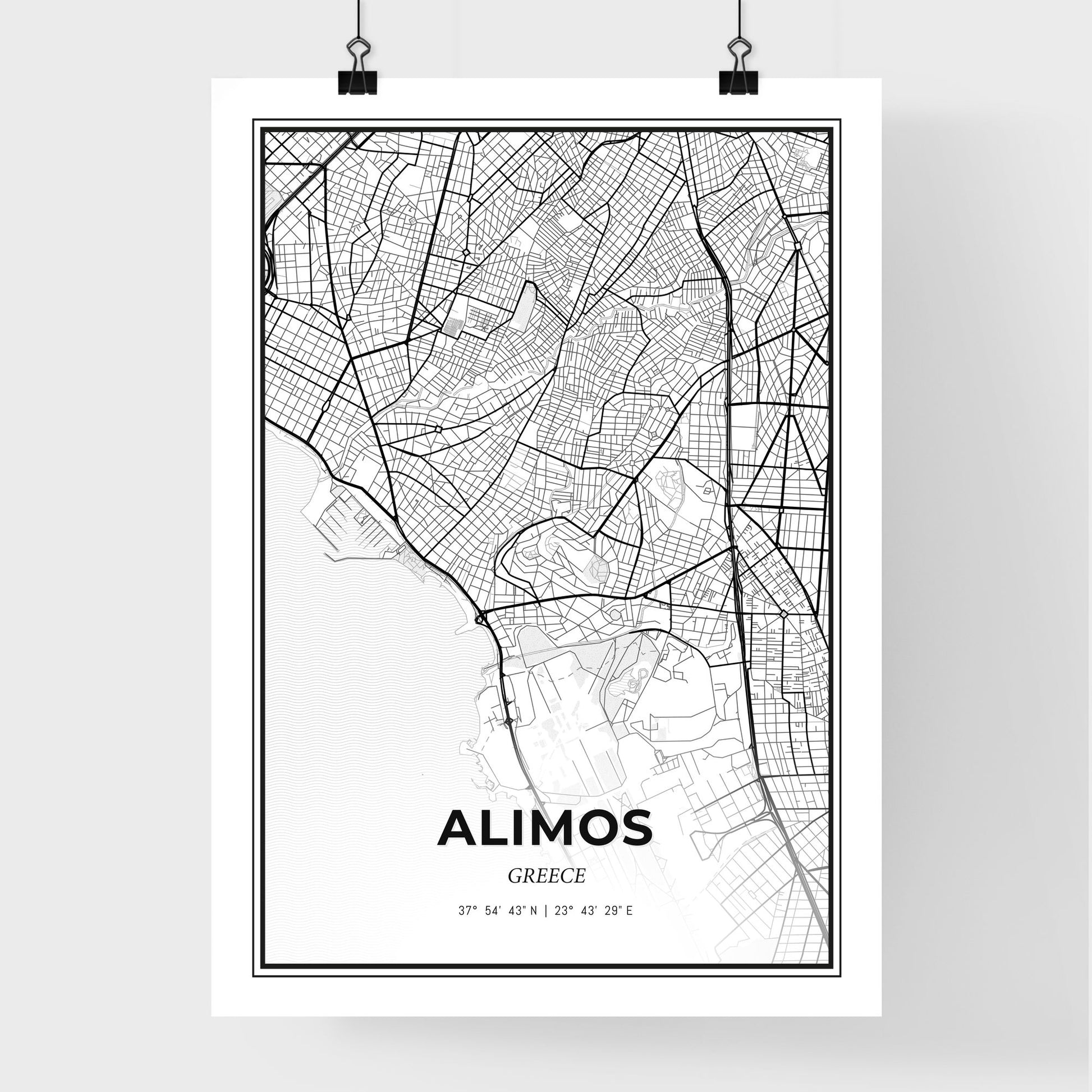 Alimos Greece - Premium City Map Poster