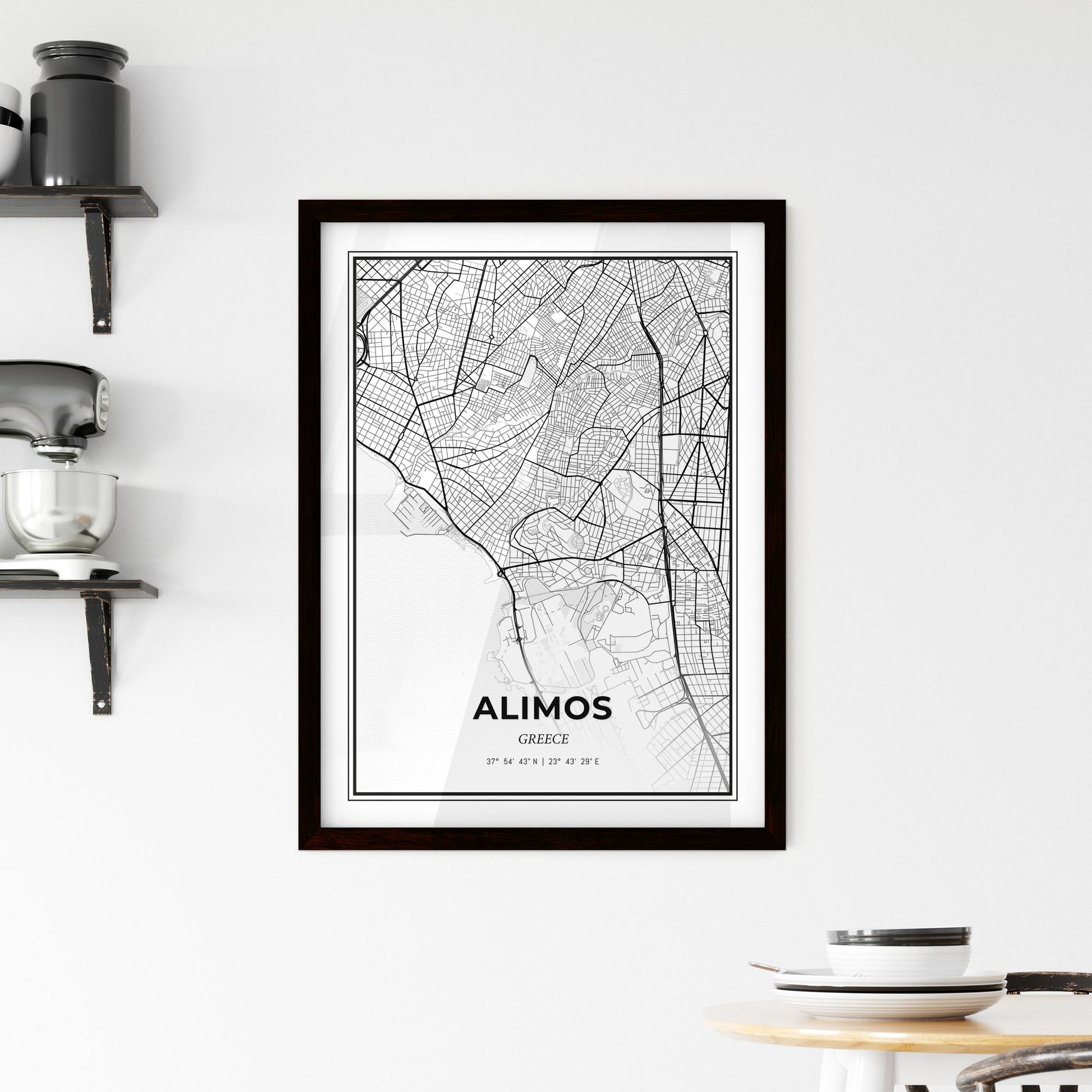 Alimos Greece - Minimal City Map