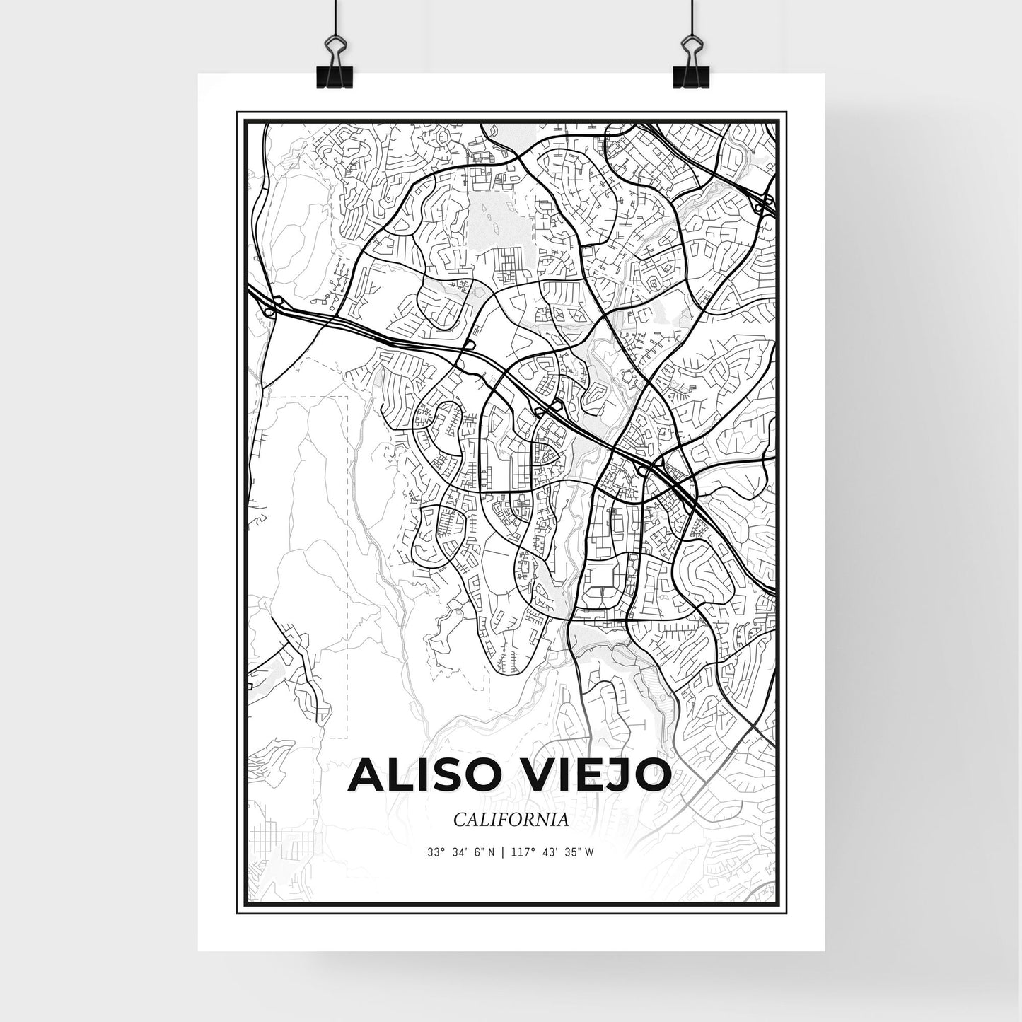 Aliso Viejo California - Premium City Map Poster